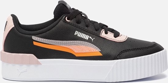 PUMA Carina L Dames Sneakers Black- Black- Team Gold - Schoenen.nl