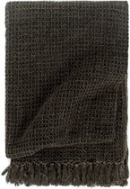 Decoways - Plaid 160x210 cm katoen antraciet en bruin