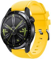 Siliconen Smartwatch bandje - Geschikt voor  Huawei Watch GT 3 46mm siliconen bandje - geel - Geel - Strap-it Horlogeband / Polsband / Armband