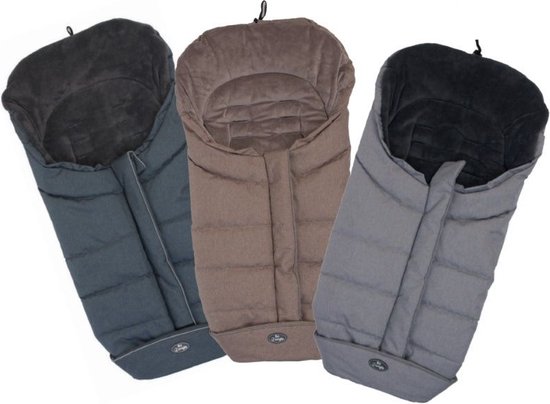 Zamboo Universele Voetenzak met Bontkraag voor Buggy en Kinderwagen - Thermo Winter Voetenzak met Nepbont en Fleece - Geschikt voor 3- en 5-punt-gordels - Donkergrijs