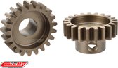 Team Corally - M1.0 Pinion – Short Wide Teeth – Hardened Steel - 21 Teeth - Shaft Dia. 8mm