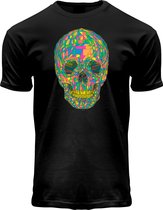 Fox Originals Neon met Blacklight Polygone T-shirt Heren & Dames Katoen Zwart Black Maat M