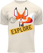 Fox Originals Vesper Explore T-shirt Jongens & Meisjes Katoen Off white Maat 140