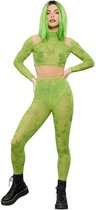 Smiffy's - Hippie Kostuum - Marie Johanna Verslaafd Aan De Natuur - Vrouw - groen - Extra Small - Carnavalskleding - Verkleedkleding