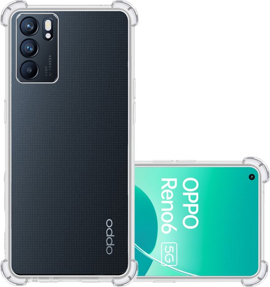 Hoes Geschikt voor OPPO Reno 6 Hoesje Siliconen Cover Shock Proof Back Case Shockproof Hoes - Transparant