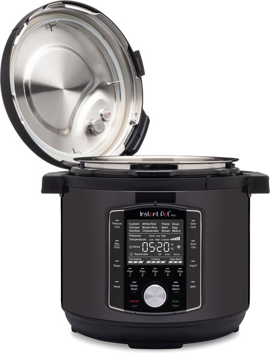 Instant Pot Pro 10 in 1 Electric Multi Cooker 1200W 5.7L - Pressure Cooker, Slow Cooker, Rice Cooker, Steamer, Sauté Pan, Steriliser, Yoghurt Maker, Sous Vide Device - Black Stainless Steel