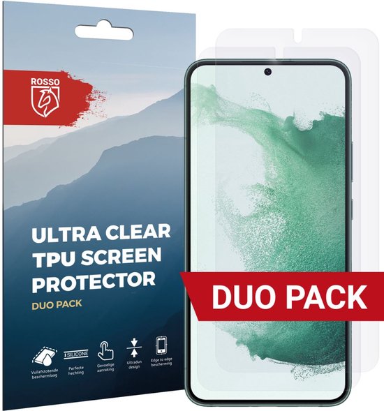 Rosso Screen Protector Ultra Clear Duo Pack Geschikt voor Samsung Galaxy S22 Plus | Folie | 2 Stuks