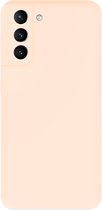 Telefoonglaasje Hoesje Geschikt voor Samsung Galaxy S22 - Siliconen - Roze - Beschermhoes - Case - Cover