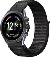 Strap-it Nylon smartwatch bandje - geschikt voor Fossil Gen 6 44mm / Gen 5 / Gen 5e 44mm - zwart