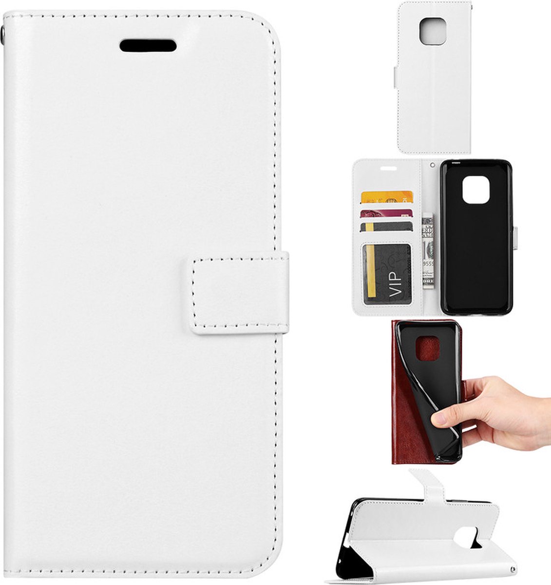 Bookcase Geschikt voor: Nokia XR20 5G - Wit - portemonnee hoesje