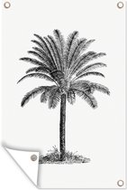 Tuinposter - Tuindoek - Tuinposters buiten - Retro - Palmboom - Bomen - 80x120 cm - Tuin
