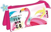Zaska flamingo toilettas / make-up tasje 21 x 11 cm - Reisaccessoires - Etuis