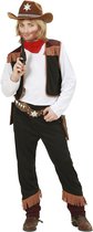 Widmann - Cowboy & Cowgirl Kostuum - Texas Cowboy Zwart Kind Kostuum Jongen - Bruin - Maat 128 - Carnavalskleding - Verkleedkleding