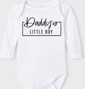 Baby Rompertje met tekst 'Daddy's little boy' |Lange mouw l | wit zwart | maat 50/56 | cadeau | Kraamcadeau | Kraamkado