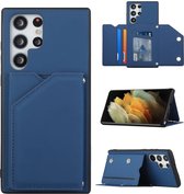 Fonu Samsung S22 Ultra Hoesje Blauw - Backcover Wallet