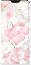 Stand Case Hoesje Cadeau voor Mama Motorola Moto E7i Power Smart Cover Mooie Bloemen