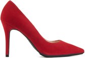 Lodi Pumps / Stiletto Dames / Damesschoenen - Suède    -  hoogte 9 cm - Ramin-go sue - Rood - Maat 38