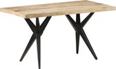 Decoways - Eettafel 140x70x76 cm ruw mangohout