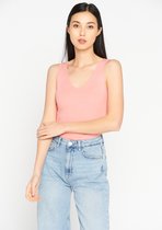 LOLALIZA Geribbelde tank top - Koraal - Maat S