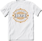 1973 The One And Only T-Shirt | Goud - Zilver | Grappig Verjaardag  En  Feest Cadeau | Dames - Heren | - Wit - 3XL