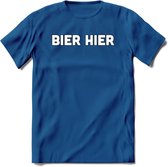 Bier Hier T-Shirt | Bier Kleding | Feest | Drank | Grappig Verjaardag Cadeau | - Donker Blauw - XXL