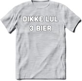 Dikke Lul 3 Bier T-Shirt | Bier Kleding | Feest | Drank | Grappig Verjaardag Cadeau | - Licht Grijs - Gemaleerd - S