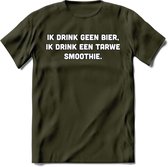 Ik Drink Geen Bier, Ik Drink Een Tarwe Smoothie T-Shirt | Bier Kleding | Feest | Drank | Grappig Verjaardag Cadeau | - Leger Groen - XL