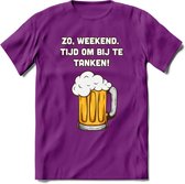 Zo Weekend, Tijd Om Bij Te Tanken T-Shirt | Bier Kleding | Feest | Drank | Grappig Verjaardag Cadeau | - Paars - L