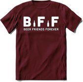 Beer Friends Forever T-Shirt | Bier Kleding | Feest | Drank | Grappig Verjaardag Cadeau | - Burgundy - L