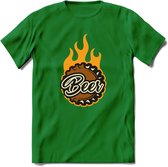 Bierdopje T-Shirt | Bier Kleding | Feest | Drank | Grappig Verjaardag Cadeau | - Donker Groen - XXL