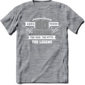 80 Jaar Legend T-Shirt | Zilver - Wit | Grappig Verjaardag en Feest Cadeau | Dames - Heren - Unisex | Kleding Kado | - Donker Grijs - Gemaleerd - S