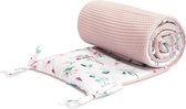 Sensillo Baby Bedbumper - Bedomrander - Anti stootrand Ledikant - Bed Zijbeschermers - 180x30cm - Wafel Roze Nijlpaarden