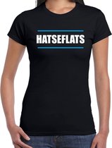 Hatseflats fun t-shirt - zwart - dames - Feest outfit / kleding / shirt S