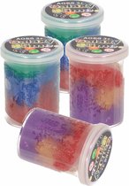 4x Potjes speelgoed/hobby galaxy slijm gekleurd 6 x 4,8 cm 150 ml inhoud - Veilig kinderslijm - Speelgoed slijm - Speelslijm voor jongens/meisjes/kinderen
