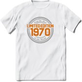 1970 Limited Edition Ring T-Shirt | Zilver - Goud | Grappig Verjaardag en Feest Cadeau Shirt | Dames - Heren - Unisex | Tshirt Kleding Kado | - Wit - XXL