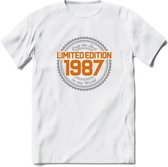 1987 Limited Edition Ring T-Shirt | Zilver - Goud | Grappig Verjaardag en Feest Cadeau Shirt | Dames - Heren - Unisex | Tshirt Kleding Kado | - Wit - M