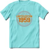 1959 Limited Edition Ring T-Shirt | Zilver - Goud | Grappig Verjaardag en Feest Cadeau Shirt | Dames - Heren - Unisex | Tshirt Kleding Kado | - Licht Blauw - XL
