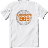 1969 Limited Edition Ring T-Shirt | Zilver - Goud | Grappig Verjaardag en Feest Cadeau Shirt | Dames - Heren - Unisex | Tshirt Kleding Kado | - Wit - XL