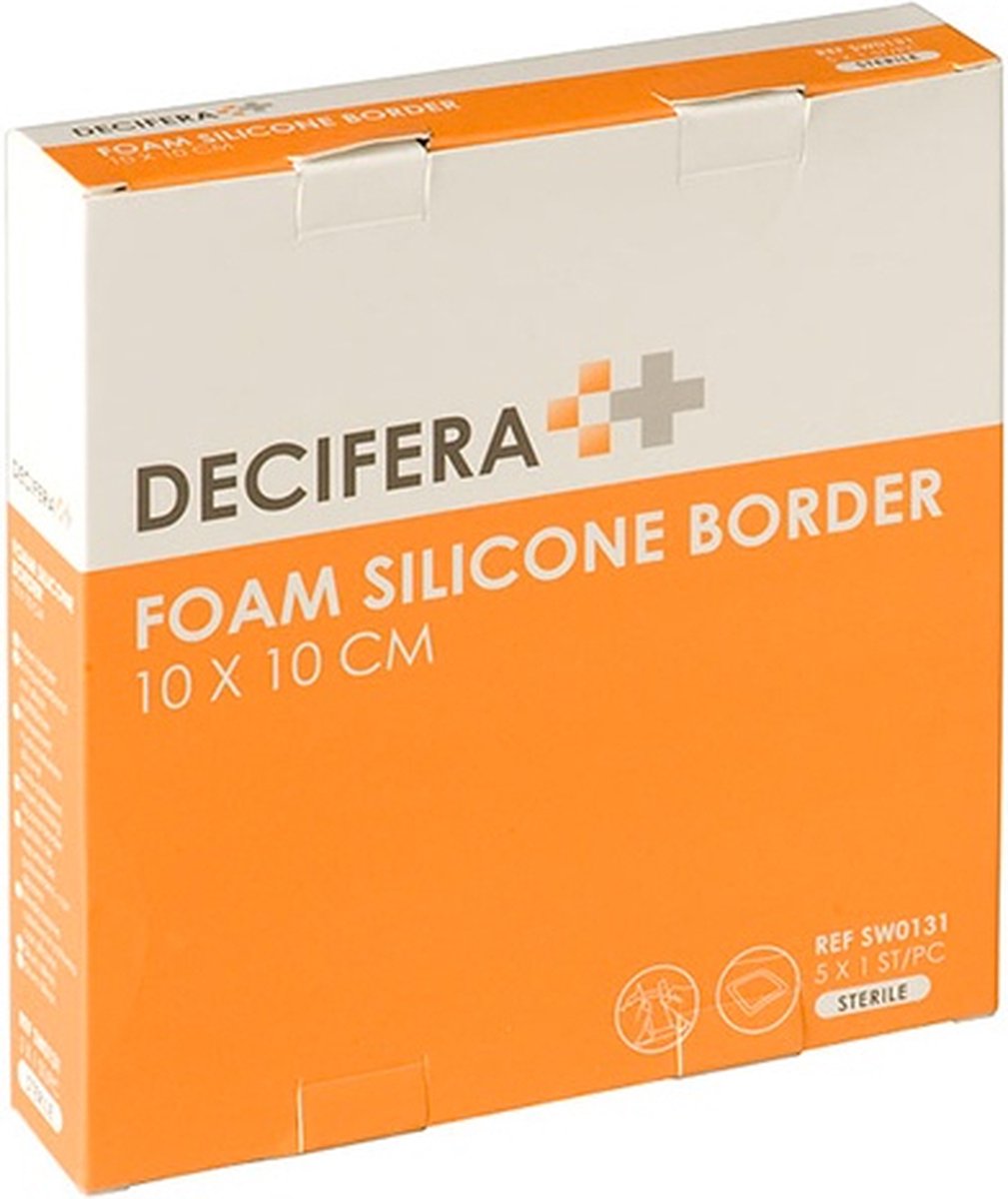 Goedkoopste Decifera Foam Silicone border - Silicone wondpleister - 10 x 10 cm - 5St.