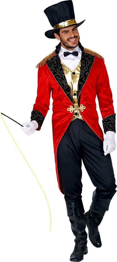 Widmann - Circus Kostuum - Ringmeester Circus Voorstelling - Man - Rood, Zwart - Small - Carnavalskleding - Verkleedkleding