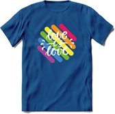 Love Is Love | Pride T-Shirt | Grappig LHBTIQ+ / LGBTQ / Gay / Homo / Lesbi Cadeau Shirt | Dames - Heren - Unisex | Tshirt Kleding Kado | - Donker Blauw - XL