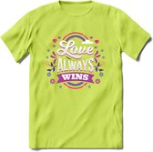 Love Wins | Pride T-Shirt | Grappig LHBTIQ+ / LGBTQ / Gay / Homo / Lesbi Cadeau Shirt | Dames - Heren - Unisex | Tshirt Kleding Kado | - Groen - 3XL