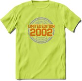 2002 Limited Edition Ring T-Shirt | Zilver - Goud | Grappig Verjaardag en Feest Cadeau Shirt | Dames - Heren - Unisex | Tshirt Kleding Kado | - Groen - L