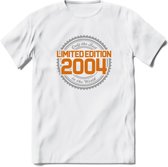 2004 Limited Edition Ring T-Shirt | Zilver - Goud | Grappig Verjaardag en Feest Cadeau Shirt | Dames - Heren - Unisex | Tshirt Kleding Kado | - Wit - XXL
