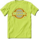 Premium Since 1956 T-Shirt | Zilver - Goud | Grappig Verjaardag en Feest Cadeau Shirt | Dames - Heren - Unisex | Tshirt Kleding Kado | - Groen - XXL