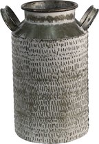 Clayre & Eef Decoratie Melkbus 17*15*26 cm Grijs Metaal Rond Melkkan