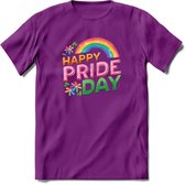 Pride Day | Pride T-Shirt | Grappig LHBTIQ+ / LGBTQ / Gay / Homo / Lesbi Cadeau Shirt | Dames - Heren - Unisex | Tshirt Kleding Kado | - Paars - L