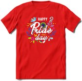 Pride Day | Pride T-Shirt | Grappig LHBTIQ+ / LGBTQ / Gay / Homo / Lesbi Cadeau Shirt | Dames - Heren - Unisex | Tshirt Kleding Kado | - Rood - L