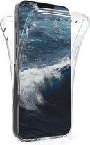 LuxeBass Hoesje geschikt voor iPhone 12 Pro Max - Dubbelzijdig Siliconen hoesje - 2 in 1 (360 graden) - telefoonhoes - gsm hoes - gsm hoesjes