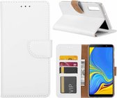 LuxeBass Hoesje geschikt voor Samsung Galaxy A7 2018 - Bookcase Wit - portemonnee hoesje - telefoonhoes - gsm hoes - telefoonhoesjes